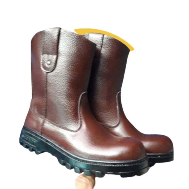sepatu pria  safety ujung besi tren 2023  proyek lapangan kerja kontaktor  kulit asli pria coklat hitam  tready murah berkualitas casual Kalimantan Timur