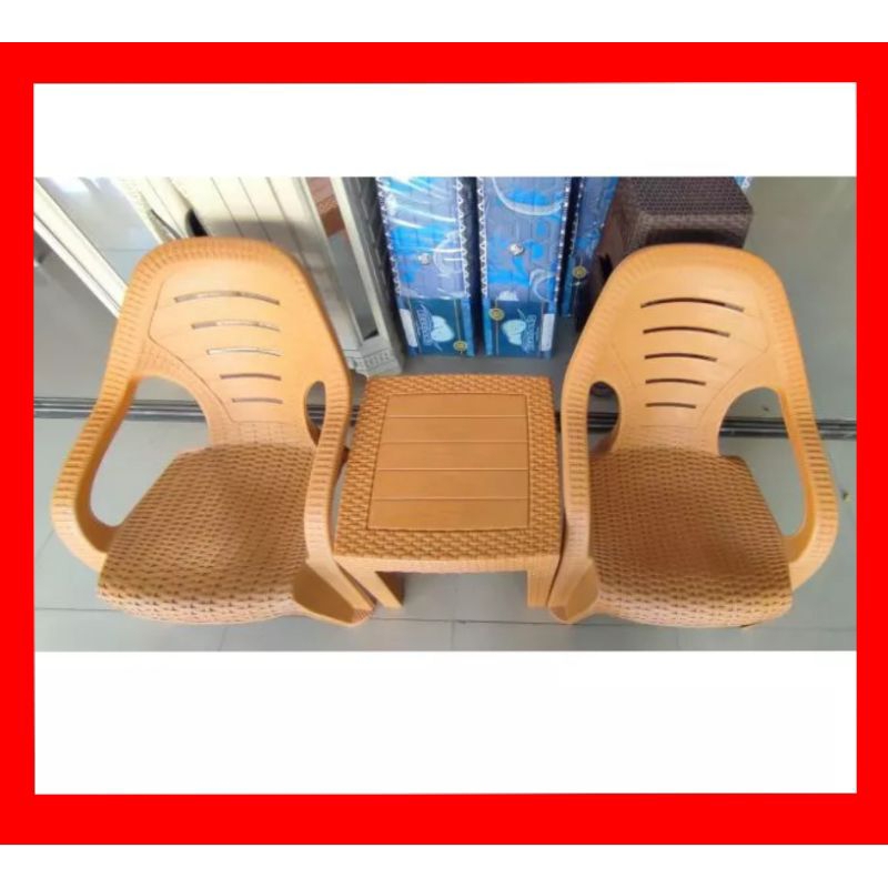 KURSI SANTAI KURSI TAMAN PLASTIK OLYMPLAST 509 SET 2 KURSI 1 MEJA