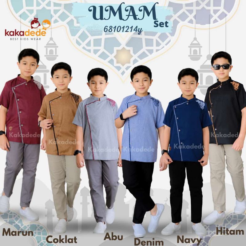 Setelan Anak Laki-Laki Umam Set Kemeja dan Celana Chinos by Kakadede Usia 6-14 Tahun setelan koko se
