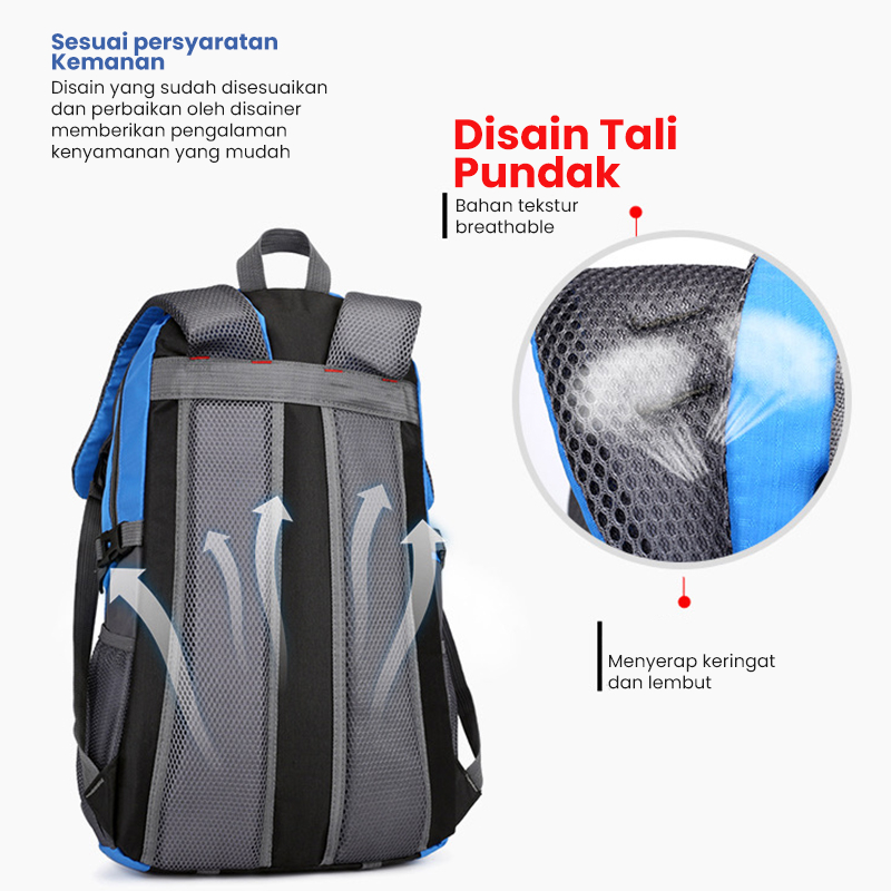 HIGHLAND Tas Ransel Pria Anti Air Backpack Cowok Waterproof Tas Ransel Sekolah Unisex Tas Kuliah Laki Tas Punggung Kerja Traveling IMPORT TR106