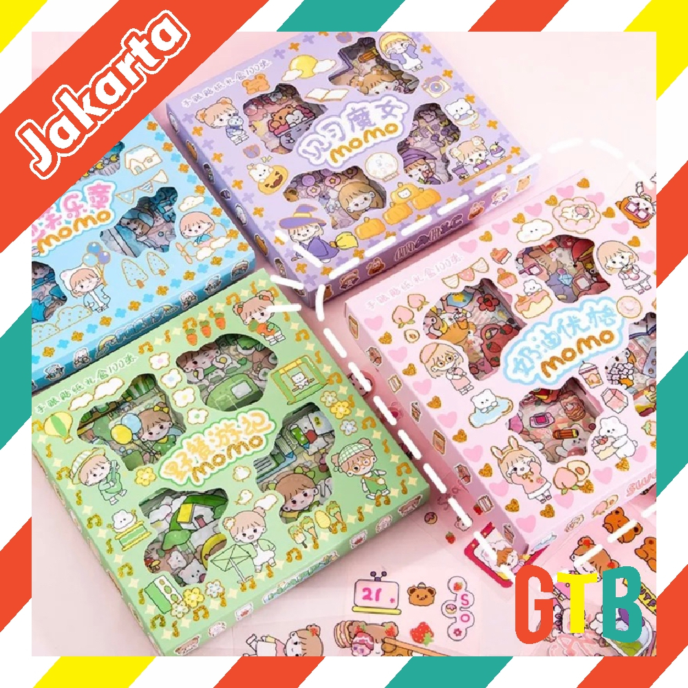 ❤️GTB❤️ STICKER MOMO WATERPROOF ISI 100 LEMBAR PER BOX S079