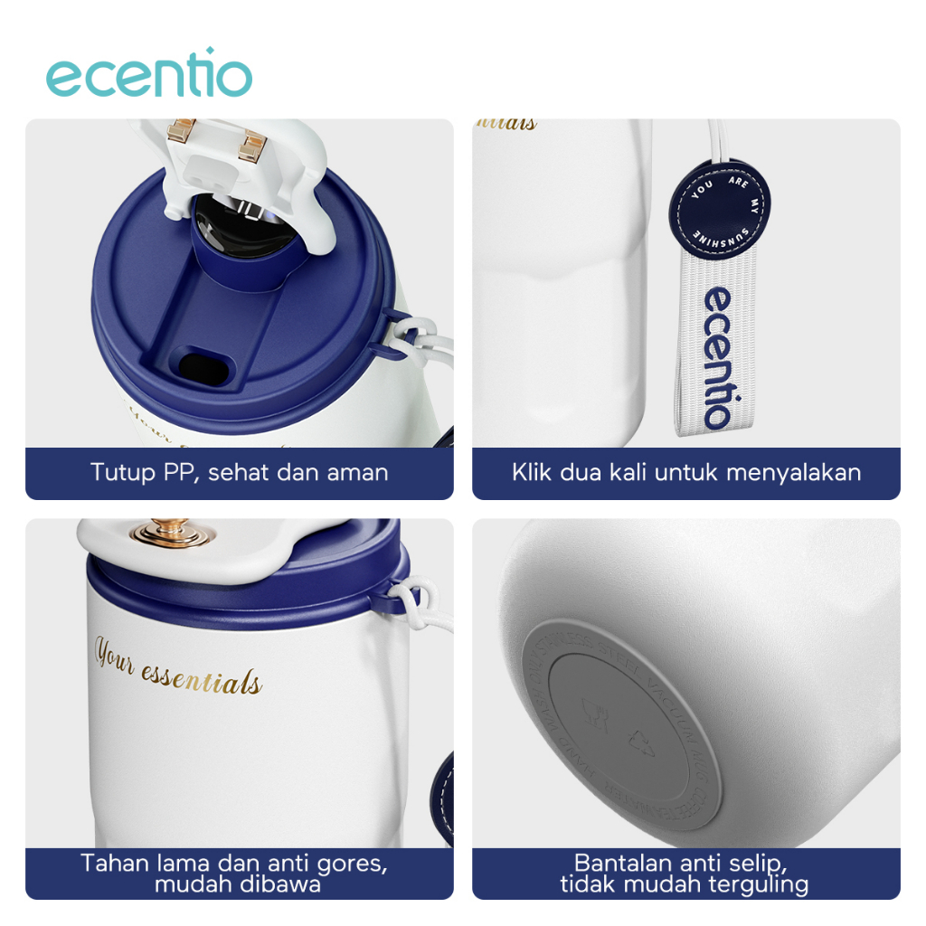 ecentio Termos Kopi 420 ml Cangkir Kopi termos Stainless Steel Gelas  LED SUHU Vacum Tahan Panas 12 JAM Mug Coffee tumbler kopi portable travel cup