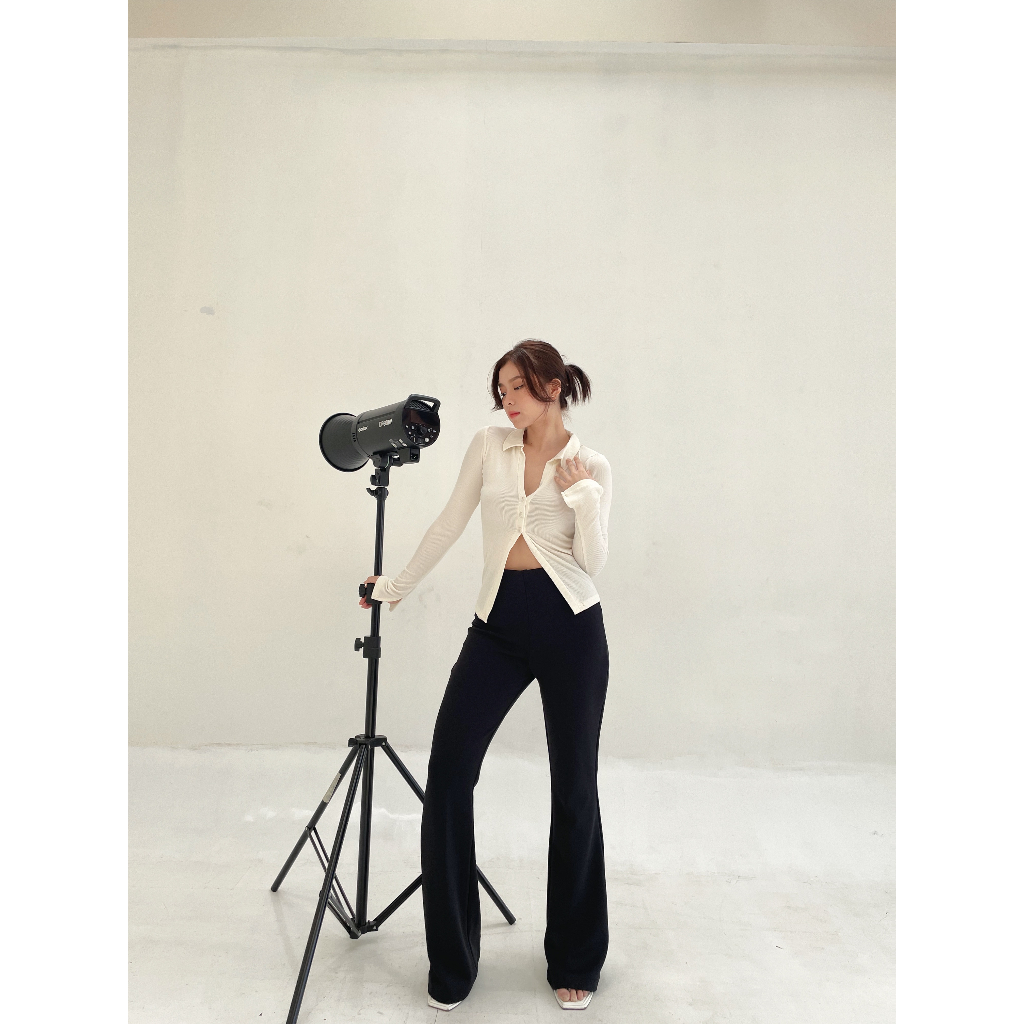 Cersei Knit Top Long Sleeve / Long Sleeve Knit Top / V-Neck 3 Buttons / Atasan Wanita