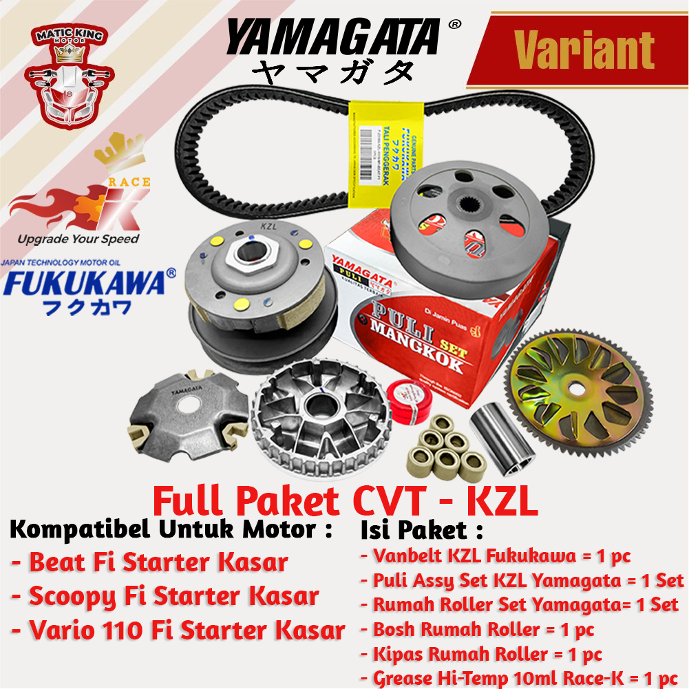 Paket Full Upgrade CVT Honda Beat Vario Scoopy Spacy Genio Deluxe 110 Fi New eSP POP Street Yamagata Fukukawa Thailand