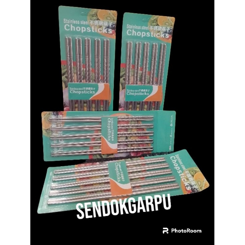 Sumpit Mie High Quality Stainless Steel 5 Pasang (10 Pcs) Stainless Steel