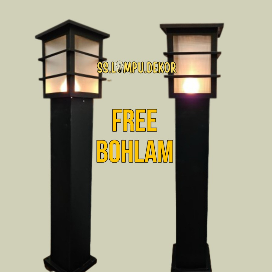 Lampu Taman Tiang Standing Minimalis outdoor kotak waterproof