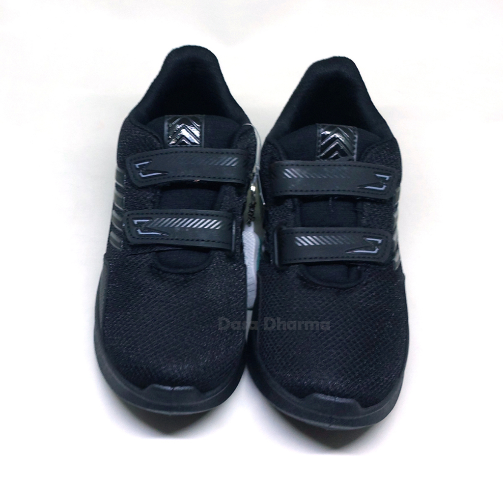 Sepatu Pro Att Perekat Anak laki laki sekolah SD SMP Hitam Polos Size 35 - 38