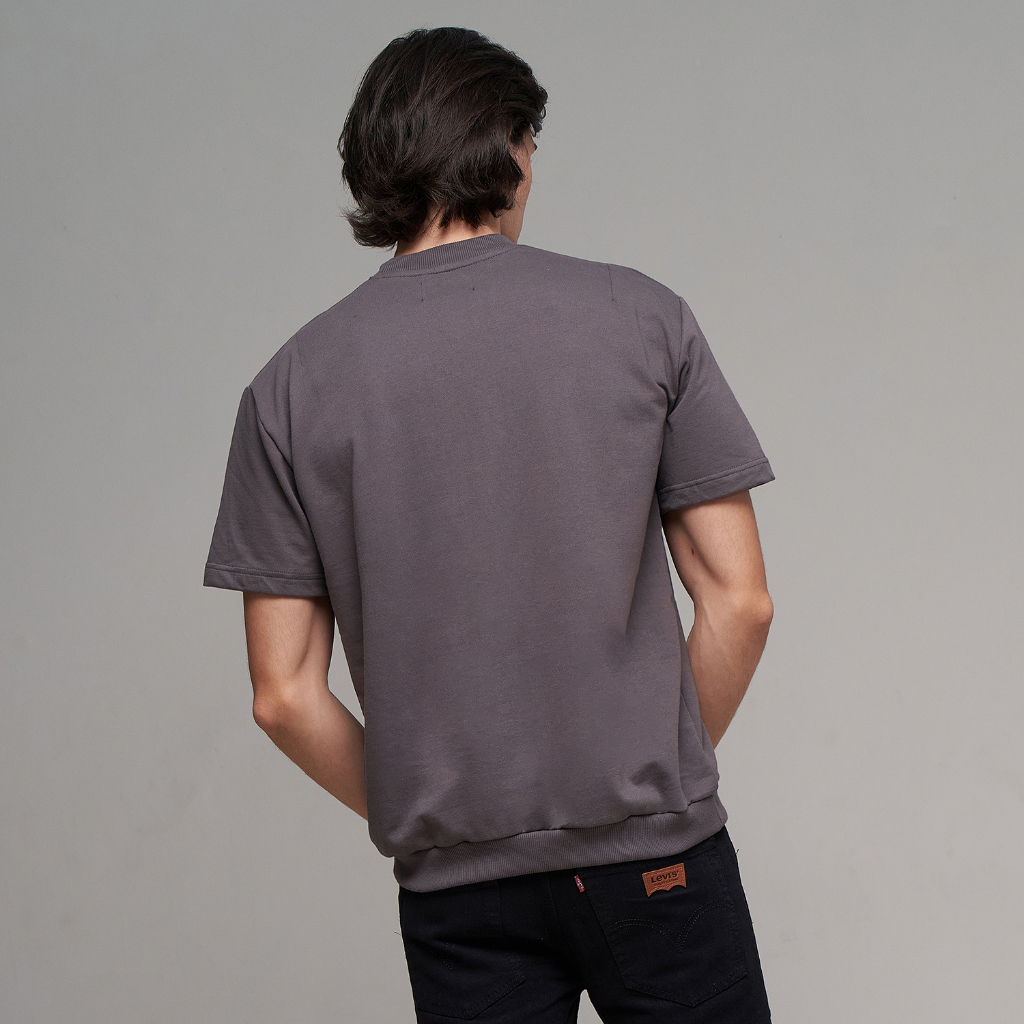 AKMEN'S Kaos Oversize Pria Casual Style 1.0 Tangan Pendek Premium Terry Dark Grey