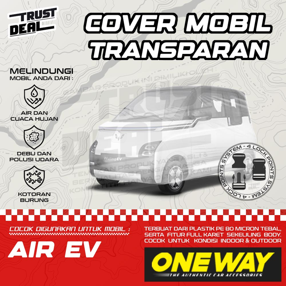 Sarung Cover Mobil Plastik WULING AIR EV Waterproof Tebal Transparan Anti Air