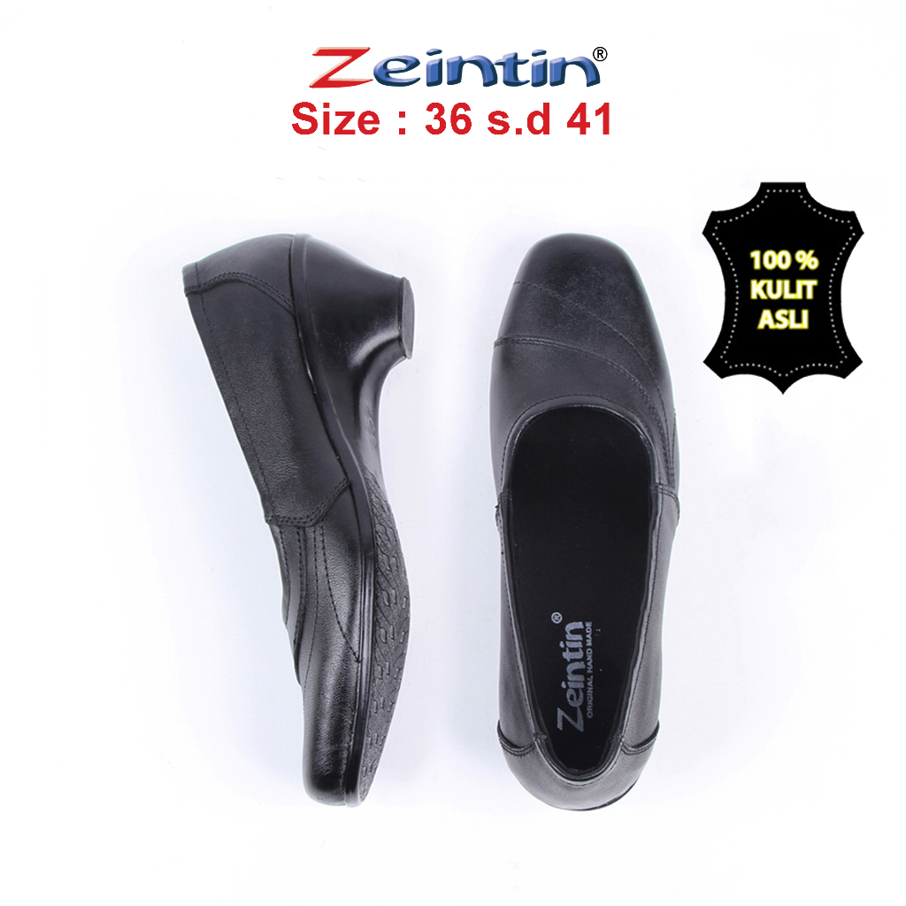 Zeintin - Sepatu Kantor Sepatu Pantofel Wanita Zeintin Hitam Big Size Sepatu Wanita Kulit BJ