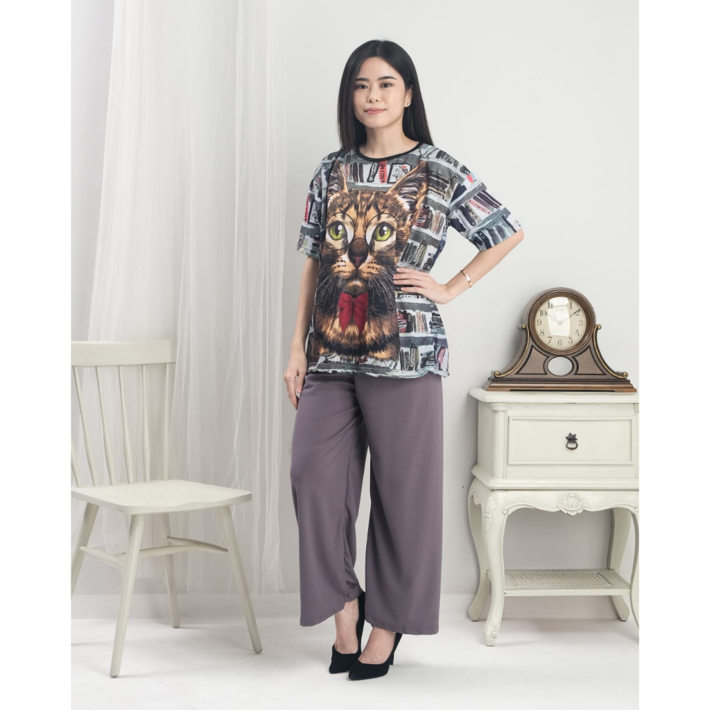 RILLO - Setelan Wanita Jumbo Full Printing / Set Kekinian