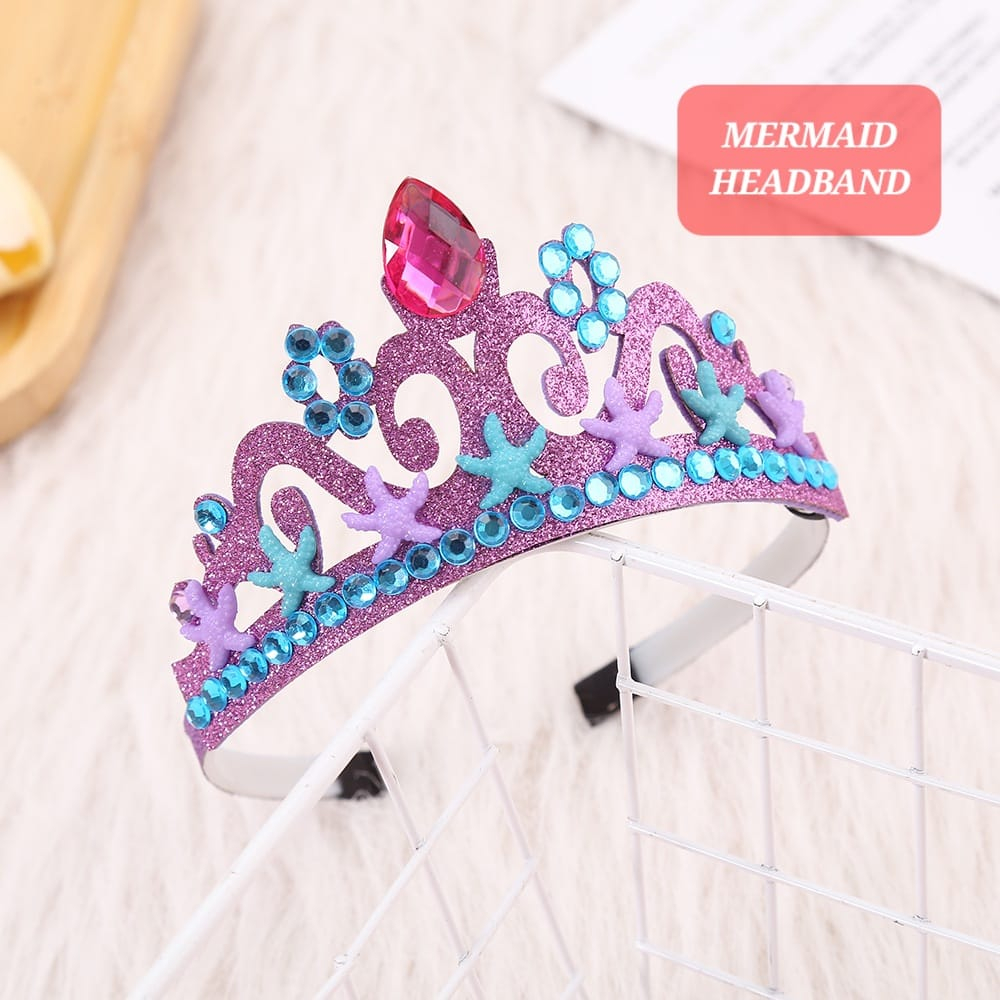 MERMAID HEADBAND AKSESORIS PRINCESS ARIEL BANDO MAHKOTA IMPORT FASHION PRINCES