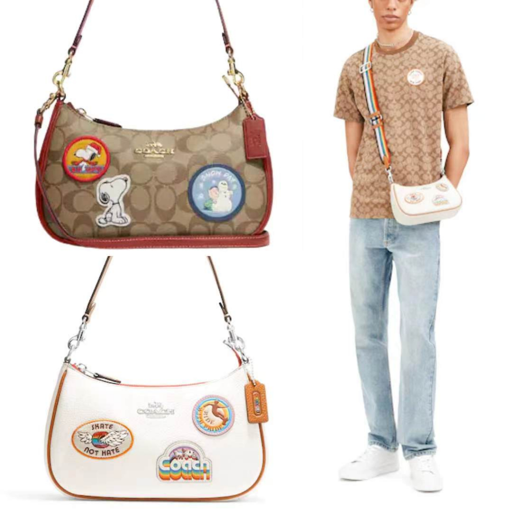 Coach Original CE848 CJ604  604  Snoopy Co branded Underarm Bag Crossbody Bag Single Shoulder Bag Handbag  yxb  848