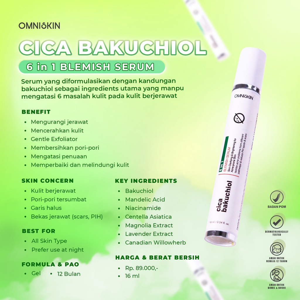 Omniskin Cica Bakuchiol 6in1 Blemish Serum