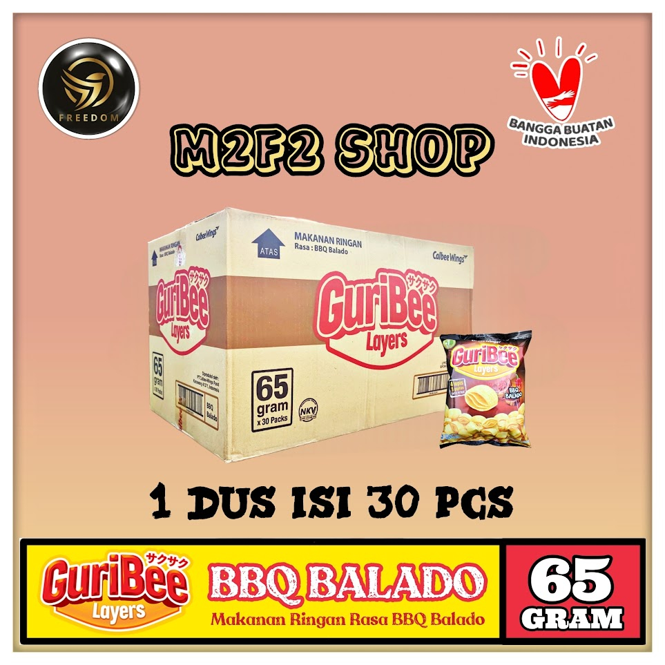 

Keripik GuriBee Layers Snacks BBQ Balado - 65 gr (Kemasan Karton)