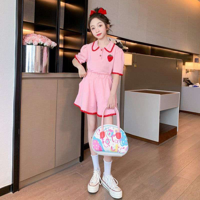 Setelan Anak Perempuan Remaja Korean Style Cute Strawberry