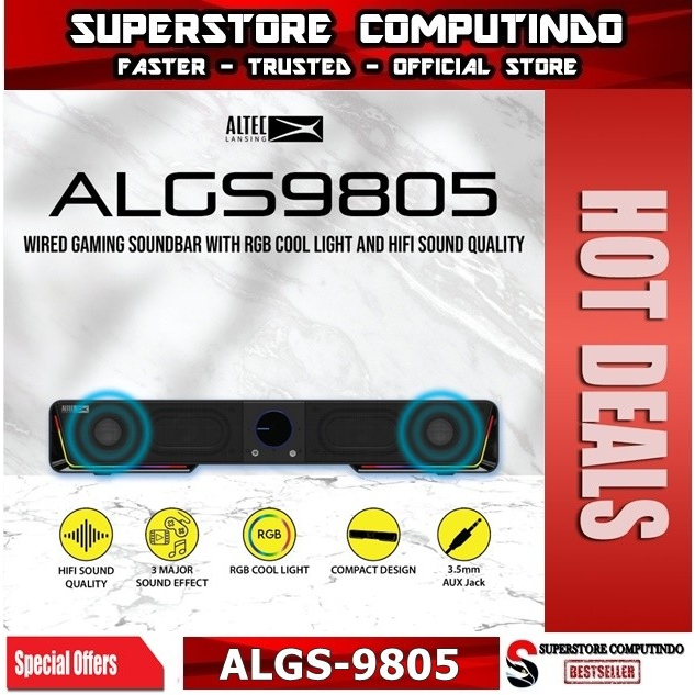 Speaker Altec Lansing Soundbar ALGS9805 RGB (Bisa Komputer HP Laptop)