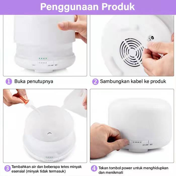 Humidifier Diffuser Air Aroma terapi Diffuser dengan remote LED 1000ml