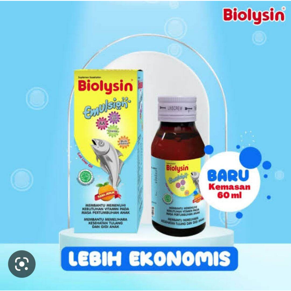 BIOLYSIN EMULSION JERUK 60 ML &amp; 250 ML PENAMBAH NAFSU MAKAN MURAH