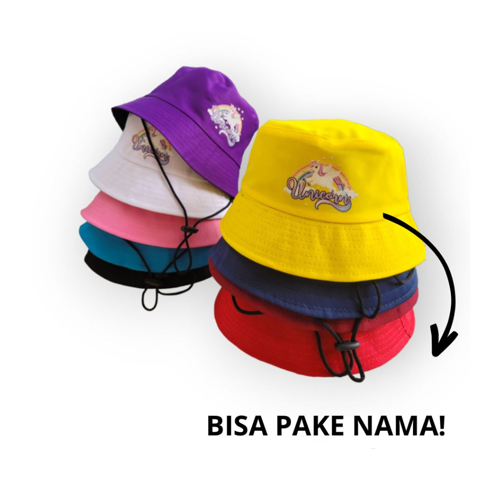 Gratis Bordir Nama Topi Bucket Anak Bucket Hat Pakai Tali Bucket Bordir Nama