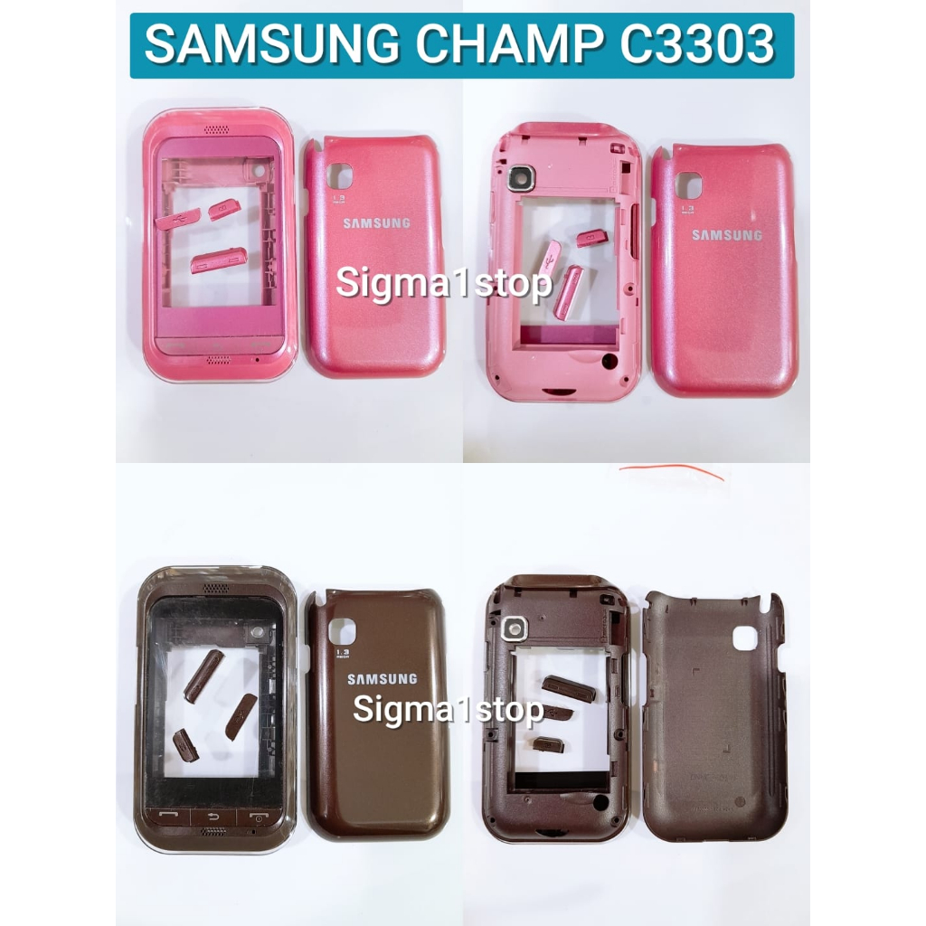 SAMSUNG CHAMP C3303 FULL SET + TULANG  HOUSING  COVER  CASE  KESING SAMSUNG JADUL CASING 3303