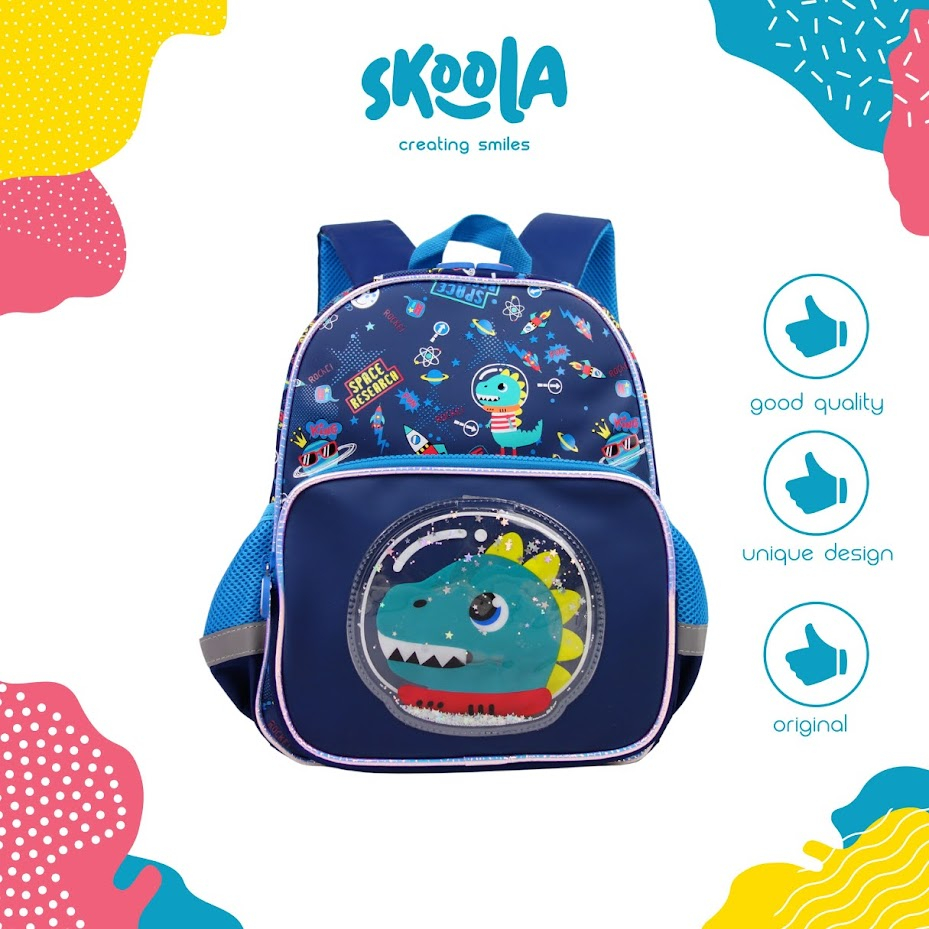 Skoola Tas Sekolah Anak Laki - Laki PAUD TK Ransel Dinosaurus - Kira