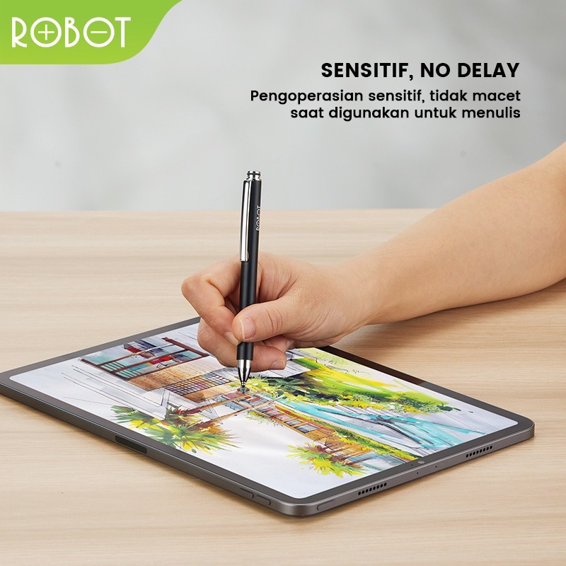 ROBOT RSP02 Universal Capasitive Stylus Pen Black For Mobile dan Tablet - Garansi 1 Tahun