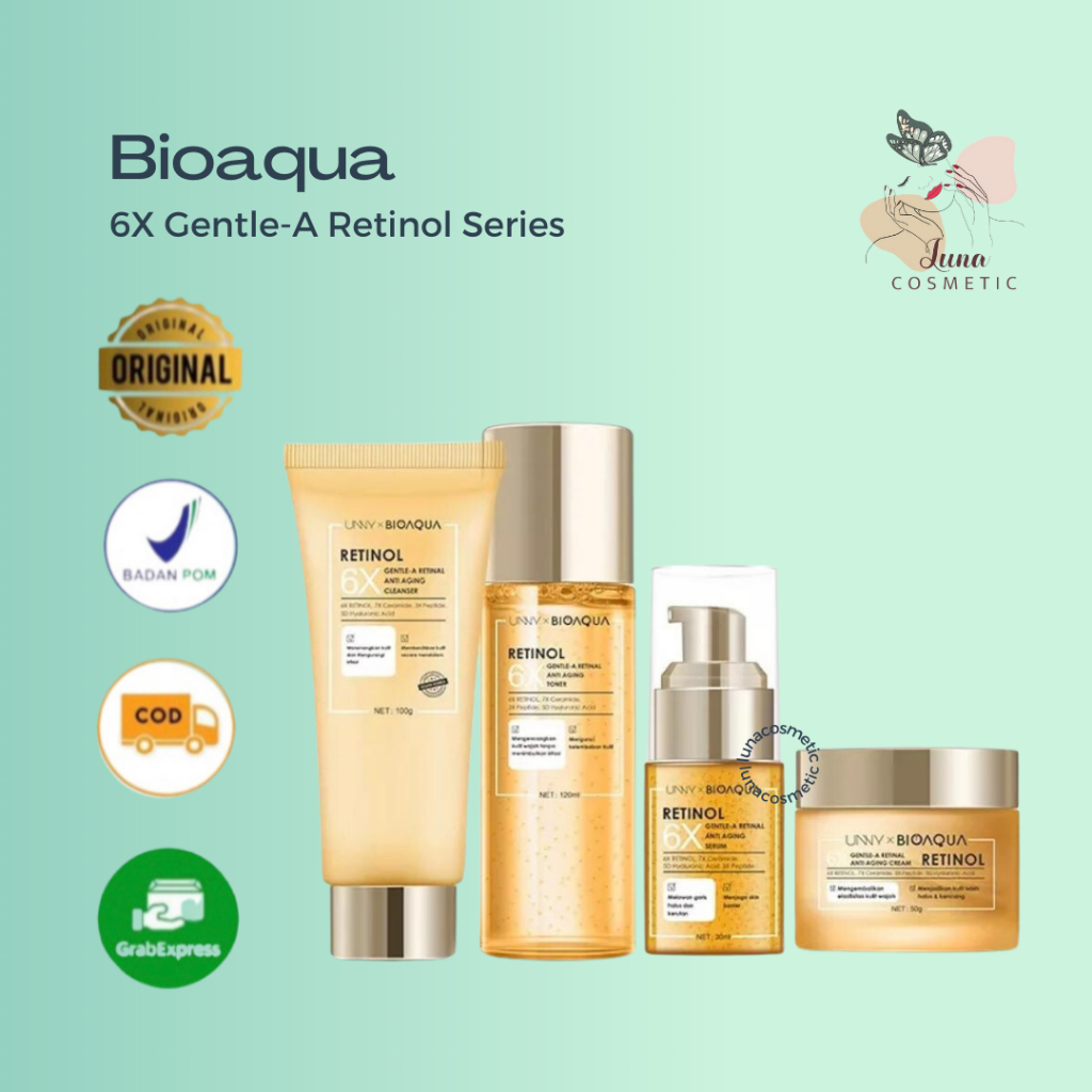 BIOAQUA 6X Gentle-A Retinol Anti Aging Cleanser | Toner | Serum | Cream