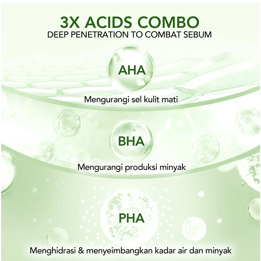 YOU AcnePlus AHA BHA PHA Daily Essence | Toner Kulit Berminyak Jerawat Centella dan Oil Control