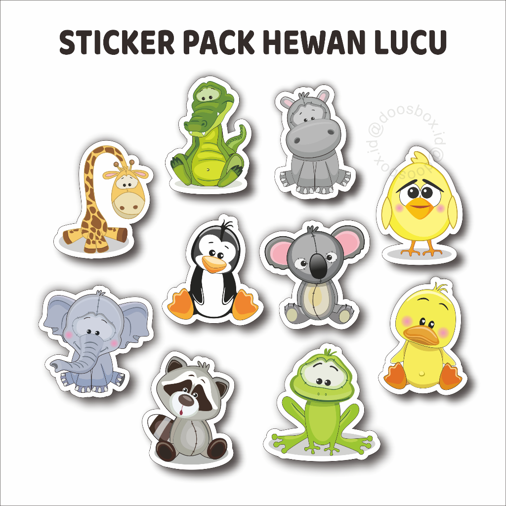 

Stickerpack Hewan Lucu // Sticker Diecut // Cetak Sticker Bentuk