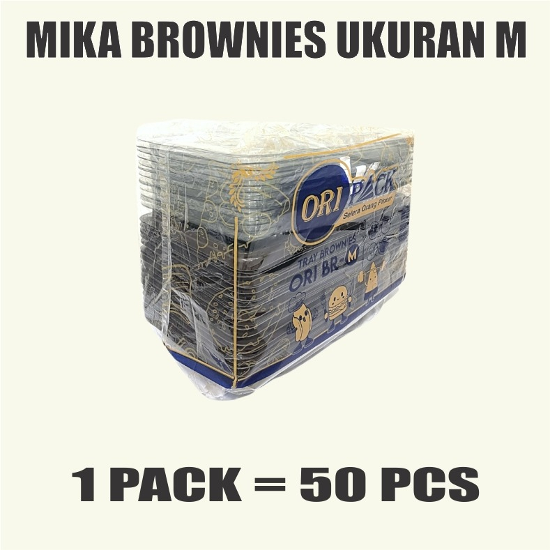 Mika Brownies M Sedang Pack 50pcs Tray Box Sushi Kotak Medium Murah Surabaya