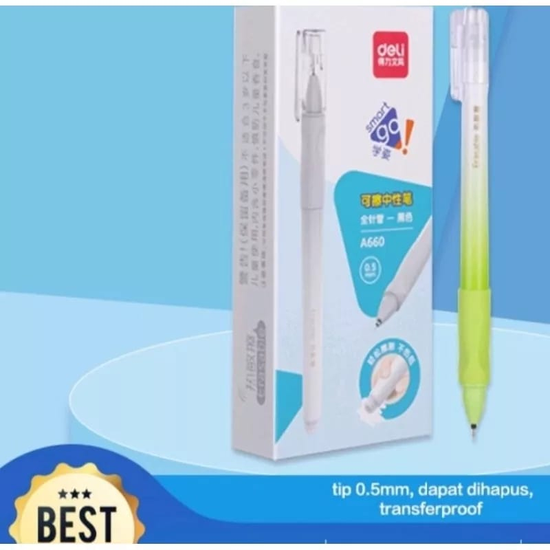 

Deli Erasable Pen / Pulpen Bisa Dihapus.