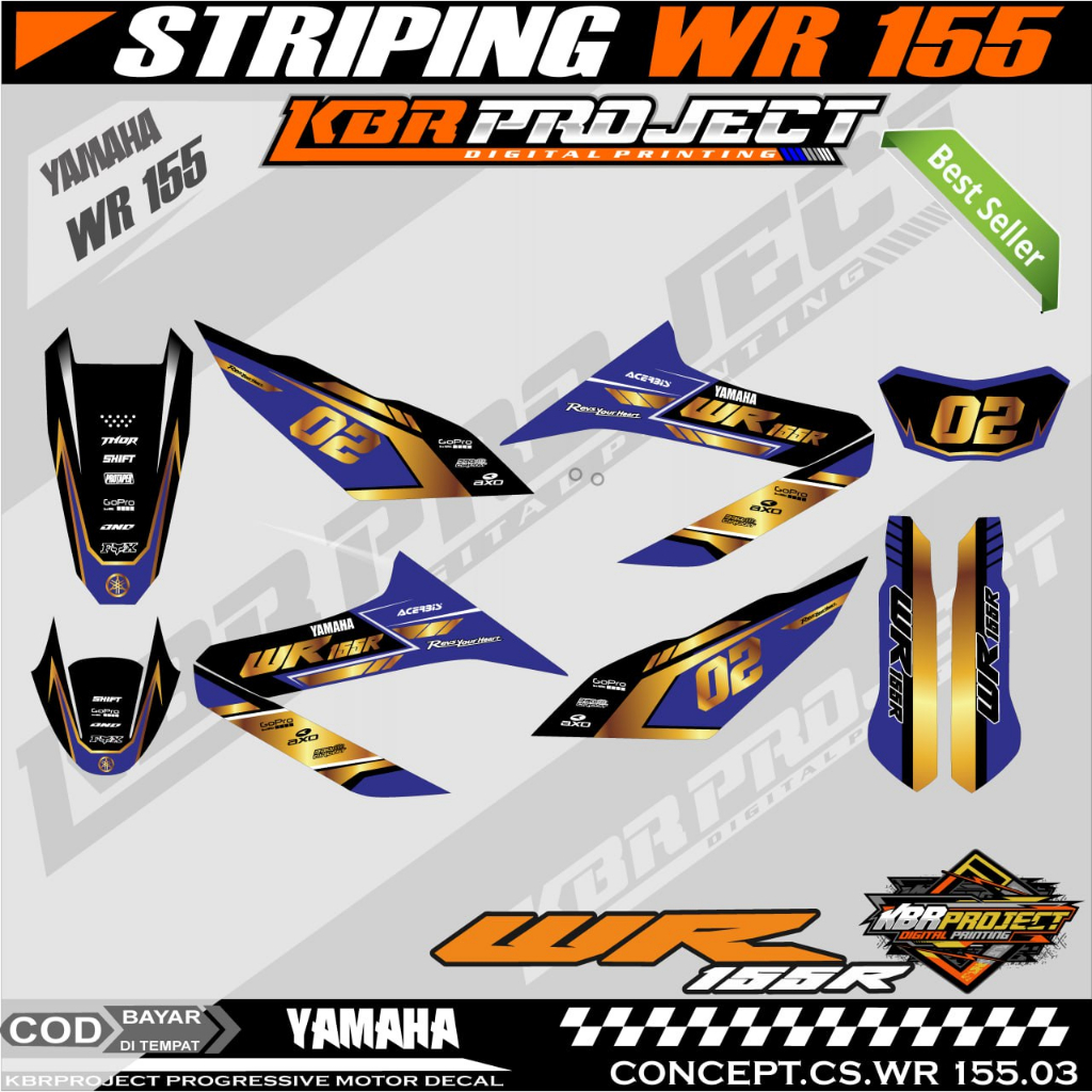 WR 155R STIKER STRIPING PREMIUM MOTOR KEREN LIS VARIASI WR 155R STIKER MOTOR YAMAHA DESAIN RACING 03