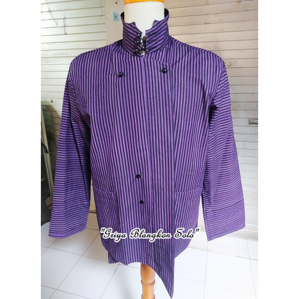 Baju Surjan Lurik Lapis Puring Warna Ungu