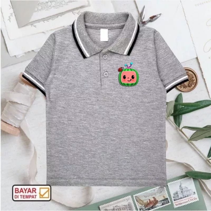 Kaos Wangki Anak Laki Laki Dan Perempuan Coco melon Dada Baju Polo Anak Kaos Polo Anak Baju Anak Unisex