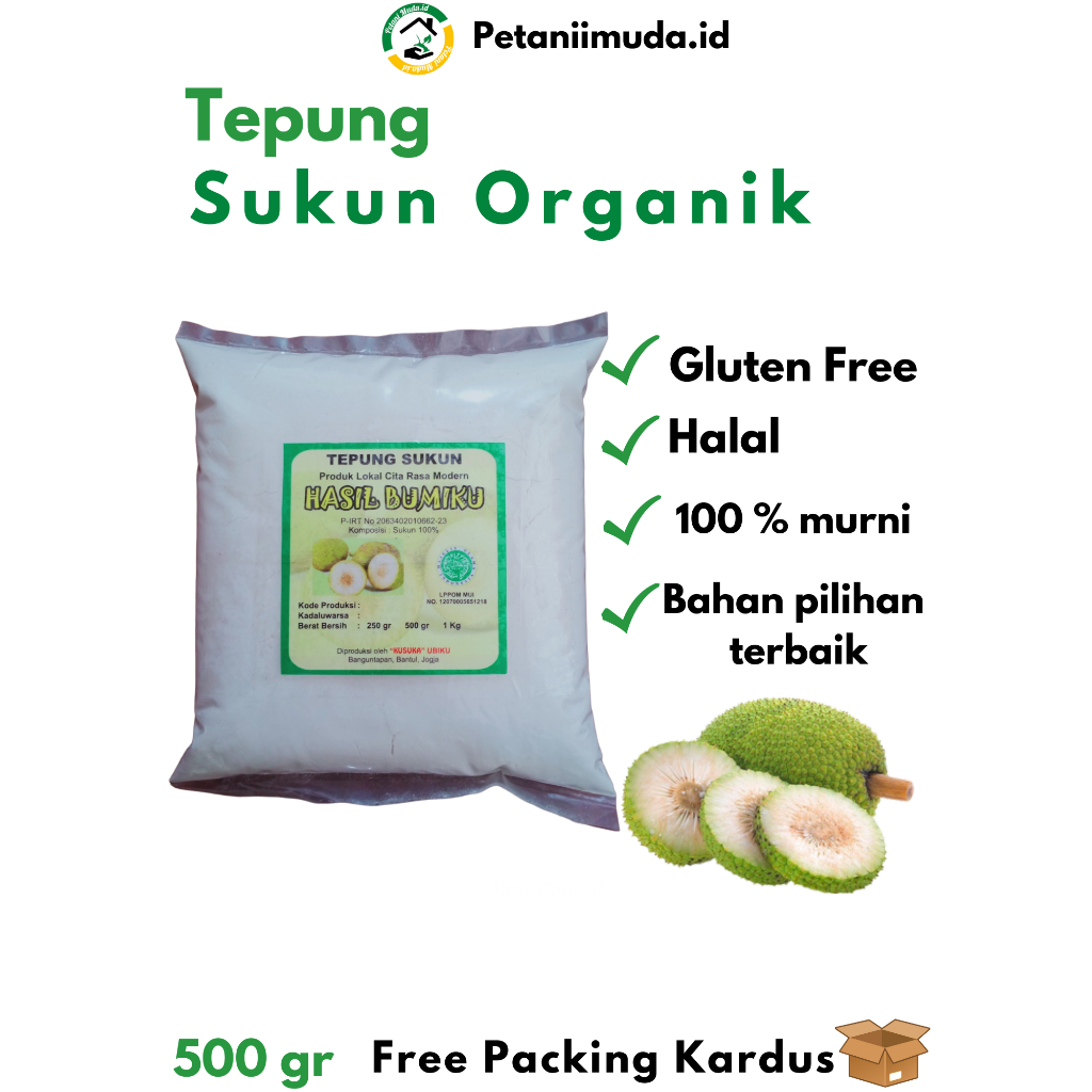 

Tepung Sukun Organik kemasan 500 gram