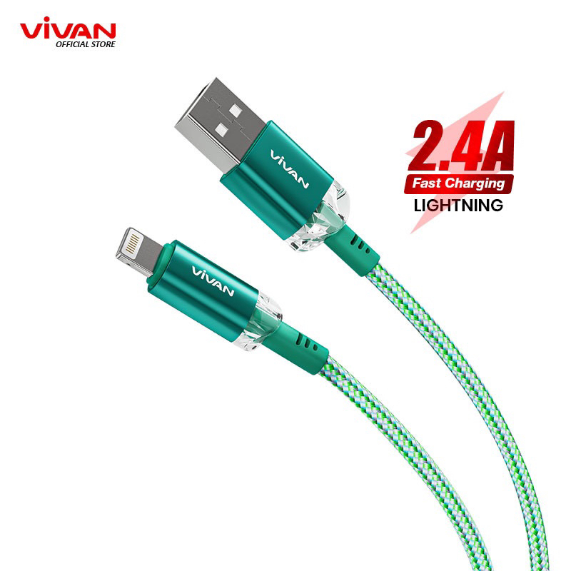 VIVAN VXM100S / VXC100S / VXL100S /Kabel Data Type C/Lightning/Micro USB 100cm Fast Charging 3A/2.4A - Garansi Resmi 1 Tahun