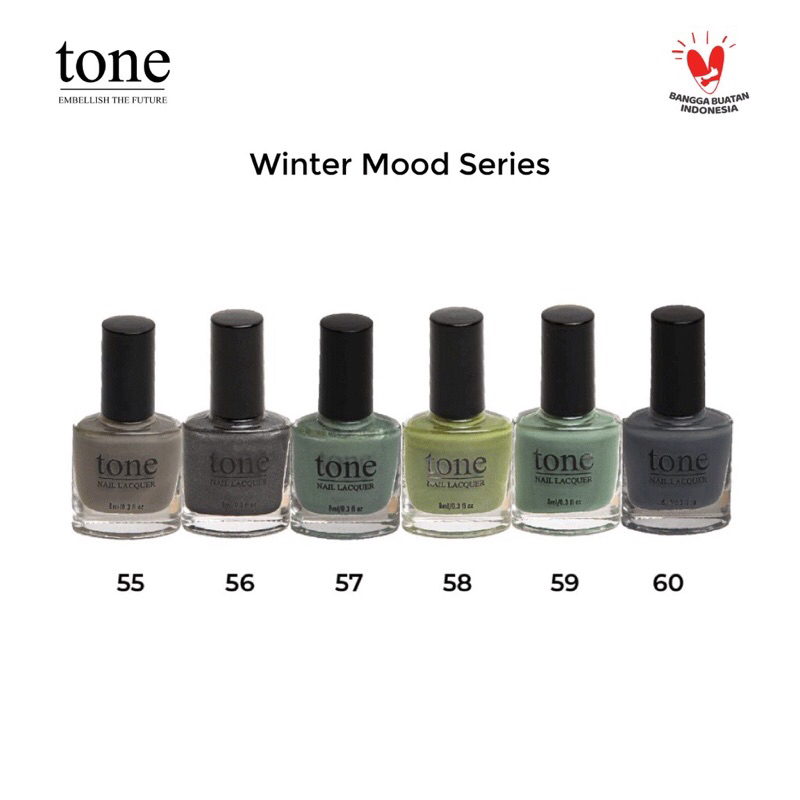 [BISA COD] TONE Nail Lacquer Winter Mood Series no 49-60 - Kuteks Tone - Kutek Tone - Tone Nail Lacquer - Tone Winter Mood