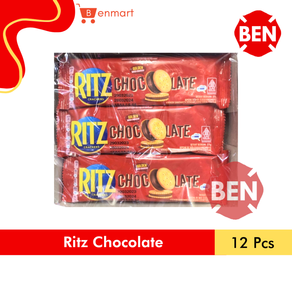 

Ritz Chocolate 1 Pak 12 Pcs Sandwich Chocolate Coklat Cokelat Crackers