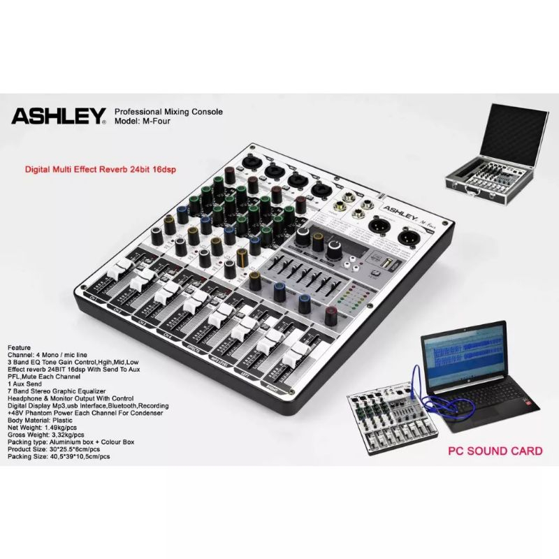 Mixer Audio 4 Channel Ashley M-Four Mfour M Four Original TERBAIK