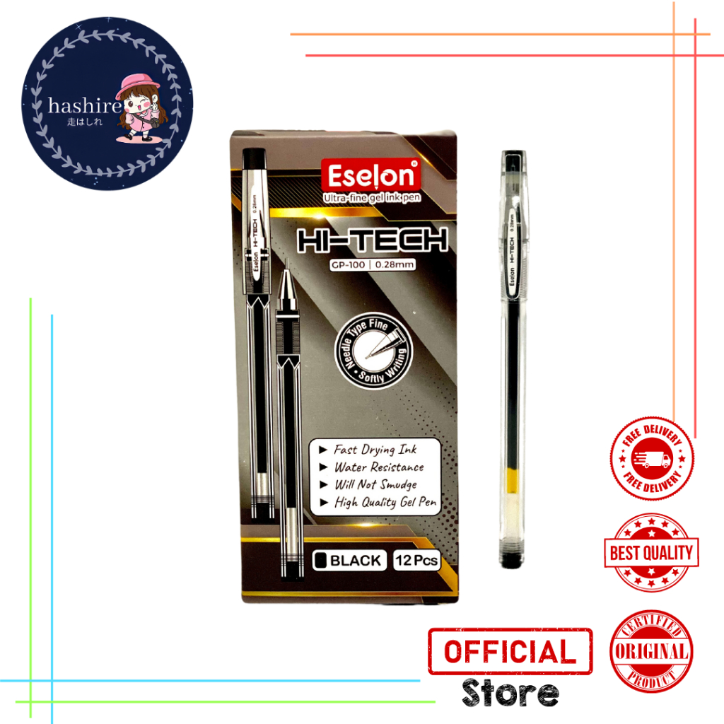 12pcs Pulpen Hi-Tech 0.28 Eselon GP-100 / 1 Pack Pulpen HiTech Murah