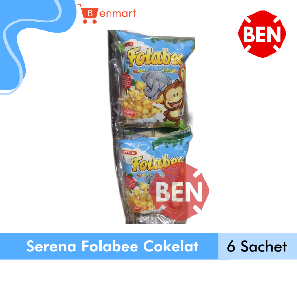 

Serena Folabee ORIGINAL / COKELAT 1 Renceng 6 Sachet Biskuit Animal Shaped Chocolate Coklat
