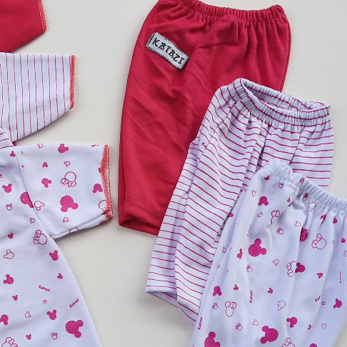 SETELAN Baju Bayi Baru lahir Perempuan Seri Pink Baby Newborn Lengan Pemdek Murah