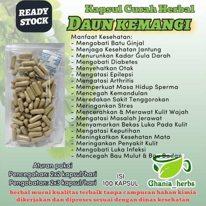 Daun Kemangi isi 100 kapsul