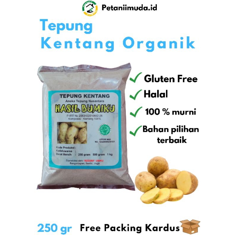 

Tepung Kentang Organik kemasan 250 gram/Tepung Kentang Murni kemasan 250 gram/Tepung Kentang Gluten Free Organik