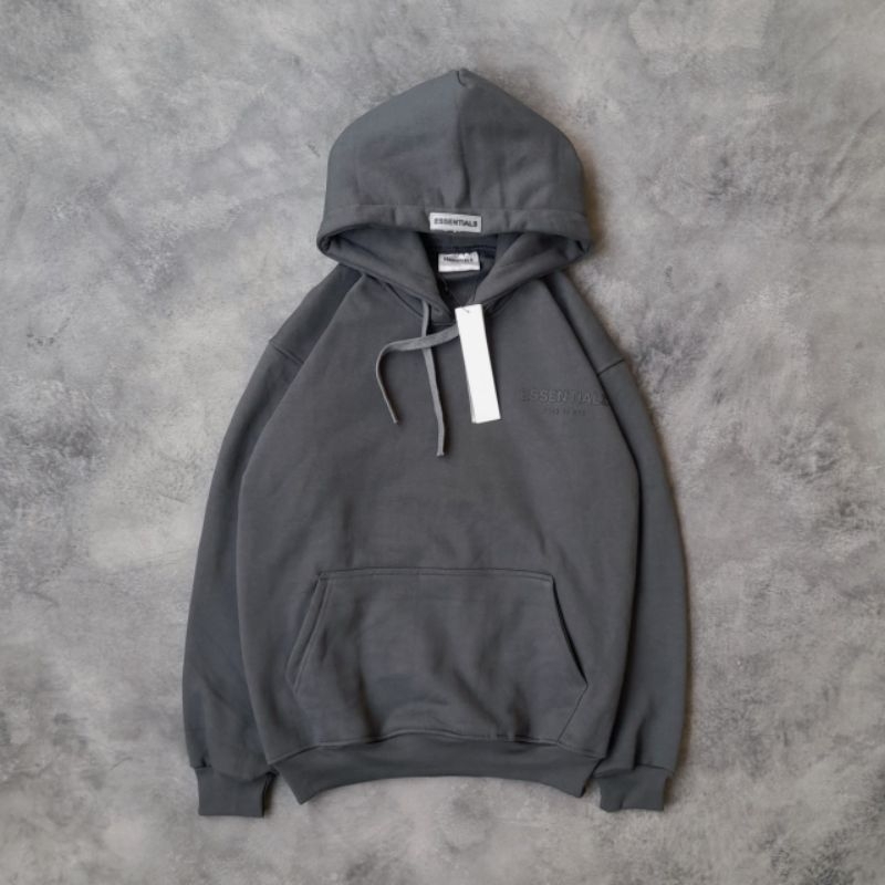 HOODIE JAKET SWEATER ESSENTIALS FEAR OF GOD GREY ABU FULLTAG &amp; LABEL