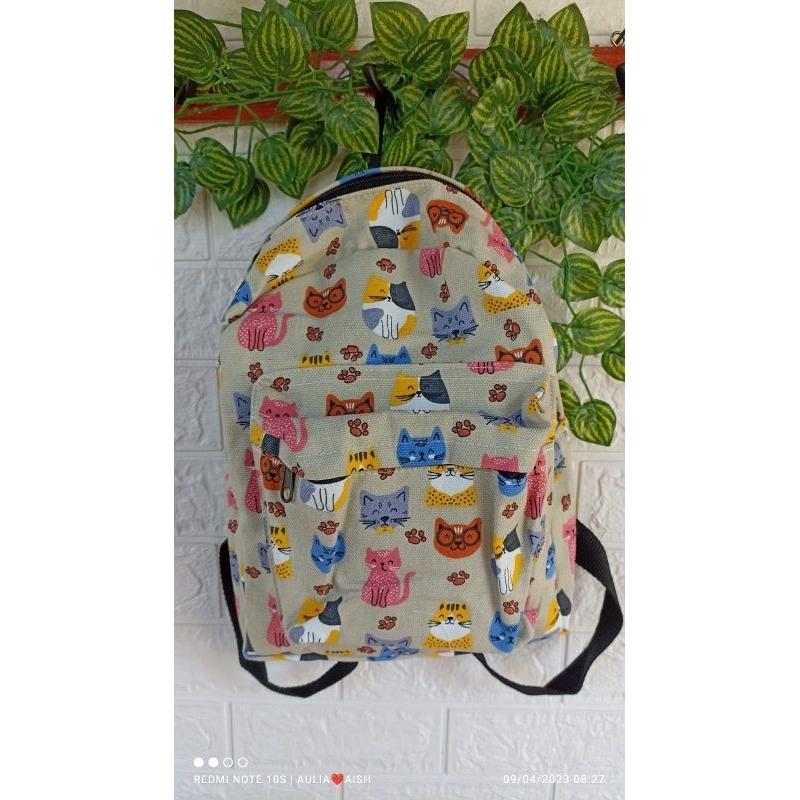 TAS RANSEL KANVAS MOTIF