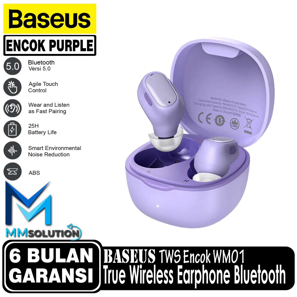 BASEUS ENCOK WM01 True Wireless Bluetooth Earphone Mini Earbuds TWS