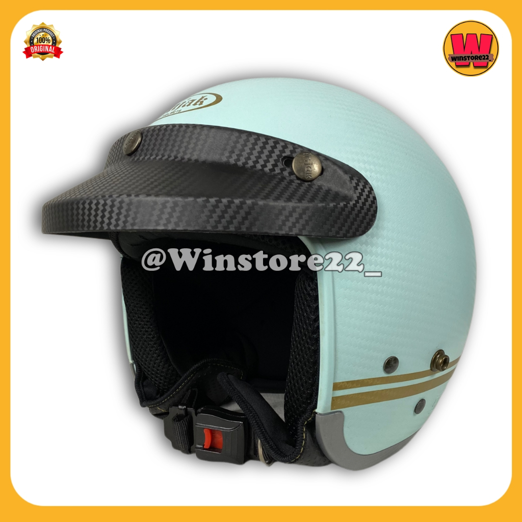 Helm Sepeda Motor Half Face Bogo Cargloss Injak Carbon Original warna Black Cream Silver PInk & Maro