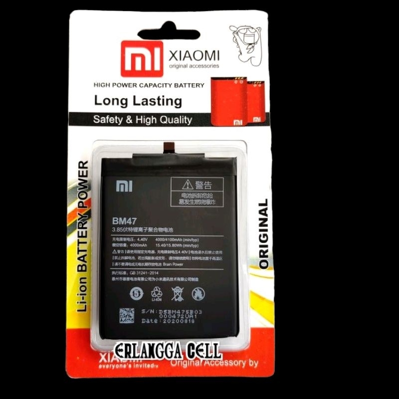 Batre baterai batrei batrey Xiaomi redmi 4X / 3 3S BM47 batre baterai batrei batray Xiaomi BM47
